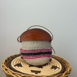 African Stylish Tan and Multicolor Crossbody Bag